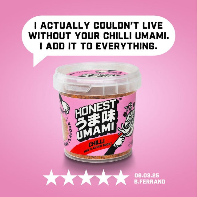 Honest Umami chilli salt MSG tub 100g, UK version