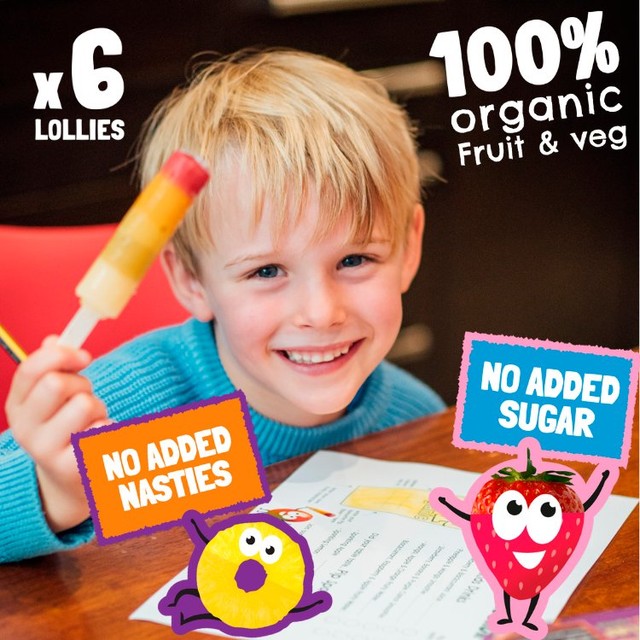 Pip Organic Rainbow Lollies with Cheeky Veg 6x40ml, imported from the UK