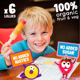Pip Organic Rainbow Lollies with Cheeky Veg 6x40ml, imported from the UK