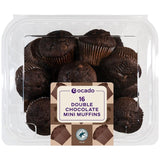 Ocado double chocolate mini muffins 16 pack, imported from the UK
