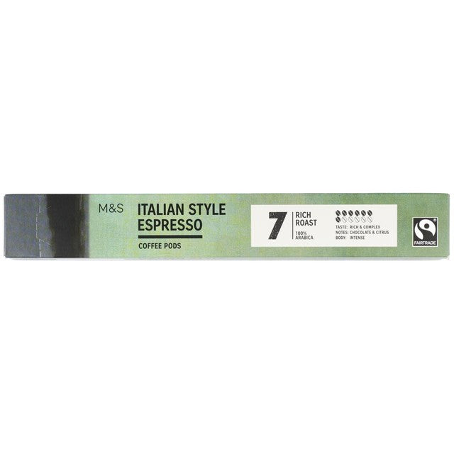 M&S Italian Rich Roast coffee capsules 10 pack, imported from the UK