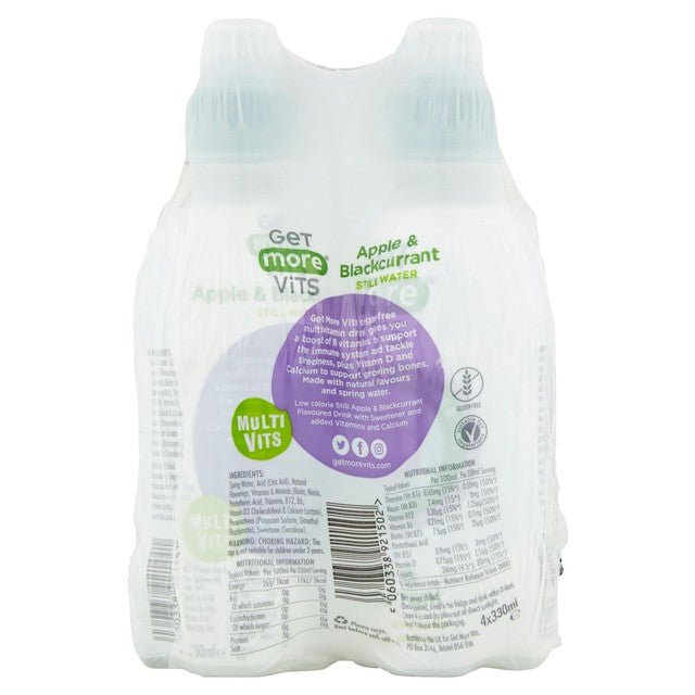 Get More Vits Multivitamin Apple Blackcurrant Drink 4x330ml, UK version