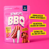 Bonkers BBQ soft chewy chicken dog treats 85g - British product