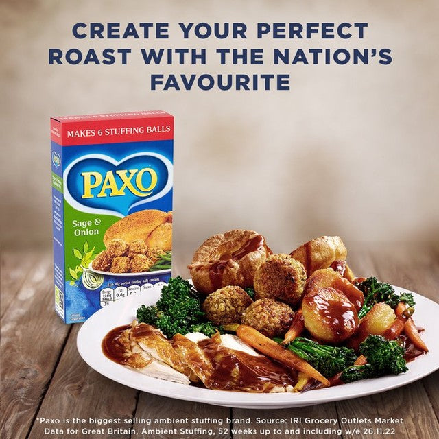 Paxo sage & onion stuffing mix 85g, imported from the UK