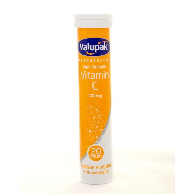 Valupak Vitamin C Orange tablets 20 pack (British brand)