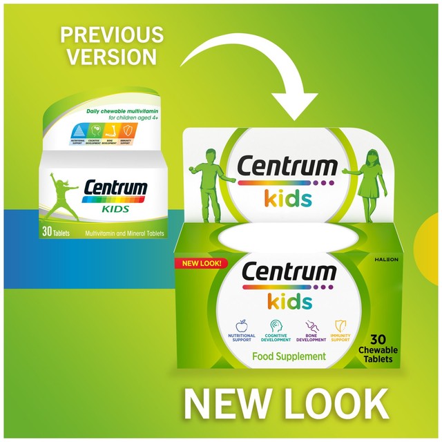 Centrum kids multivitamins chewable tablets 30s - British product