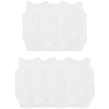 M&S Baby Cotton Sleeveless Bodysuits White 3-6 Months, imported from the UK