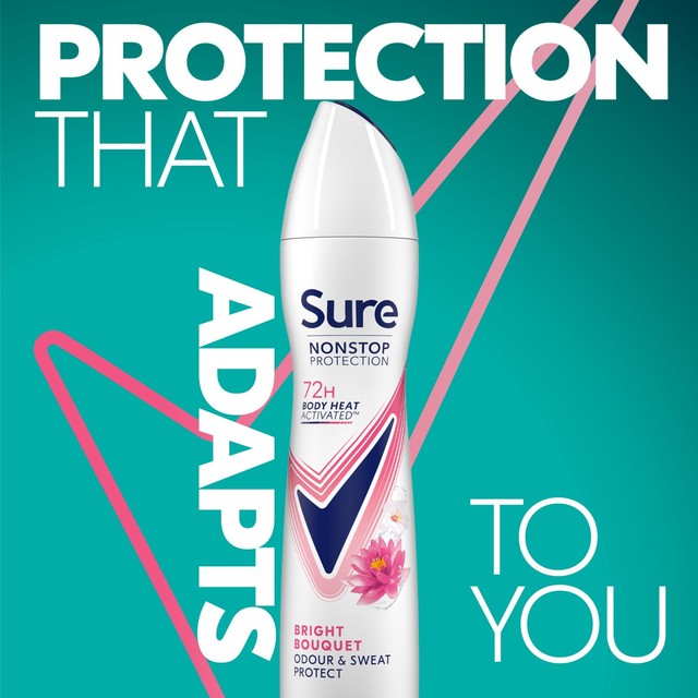 Sure Anti-Perspirant Deodorant Spray Bright Bouquet 250ml (British brand)