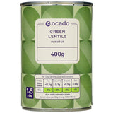 Ocado green lentils in water 400g, imported from the UK
