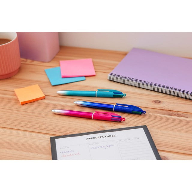 BIC 4 Colours Smooth Gradient ballpoint pens pack of 3 - British product
