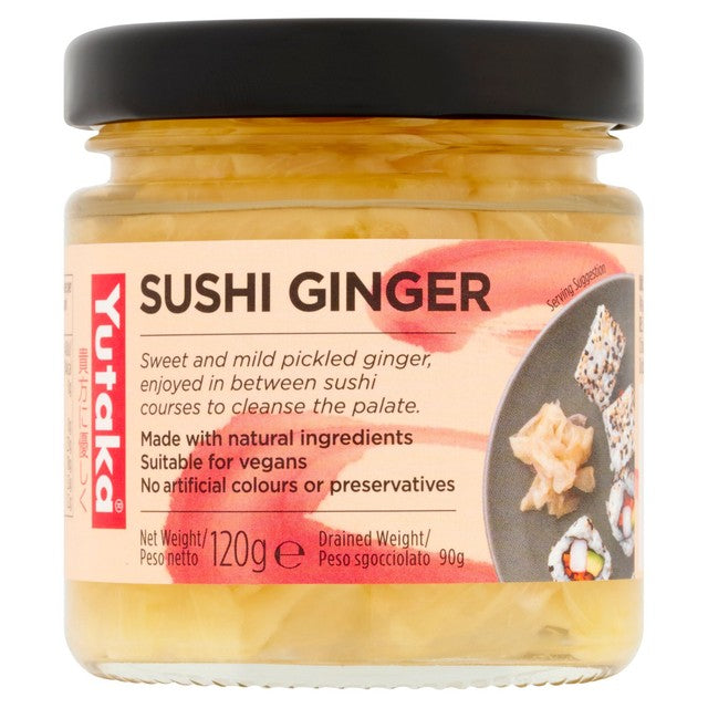 Yutaka 100% natural sushi ginger pickled slices 120g (British brand)