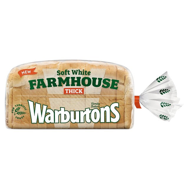 Warburtons extra thick sliced white bread 800g (British brand)