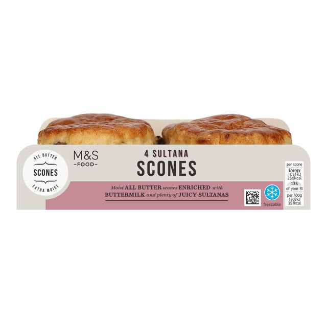 M&S Sultanen-Scones 4er-Pack, importiert aus Großbritannien