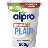 Alpro plain no sugars soya yoghurt alternative 500g - British product