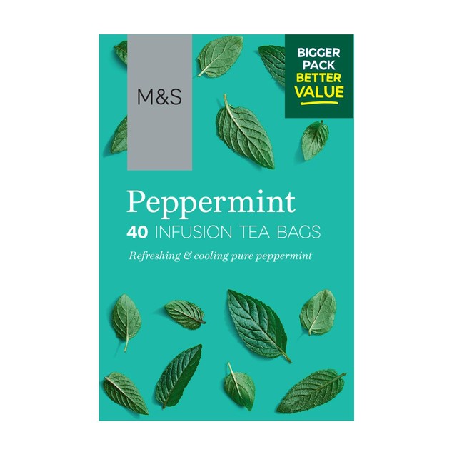 M&S peppermint tea bags 40 tea bags, imported from the UK