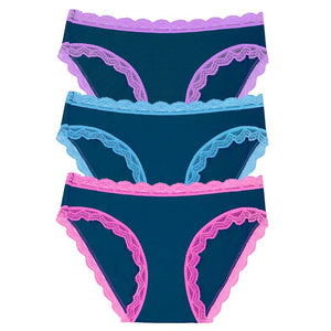 Stripe & Stare The Original Knicker Three Pack Midnight Neon Knickers M