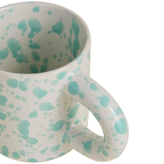 M&S mint splatter stoneware mug - British product