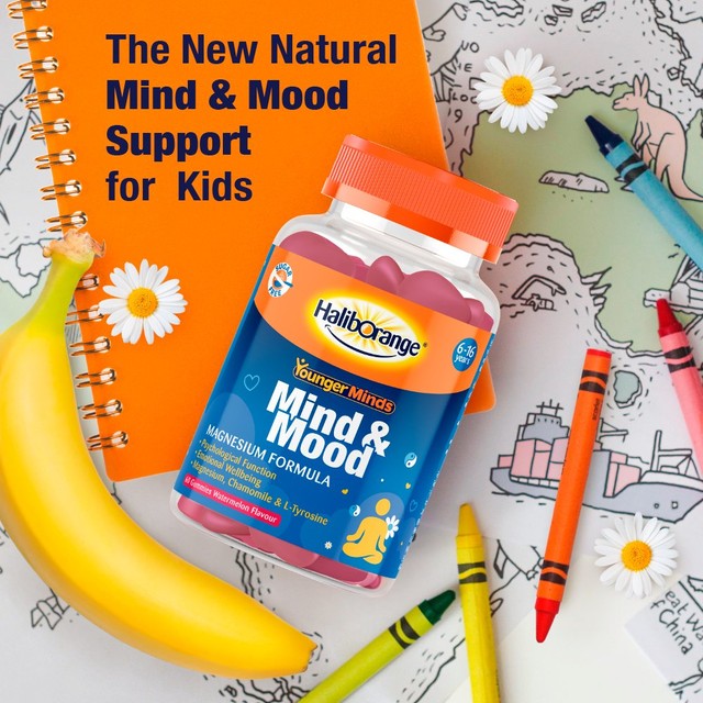 Haliborange Younger Minds Mind & Mood watermelon flavoured gummies 60 pack, UK version