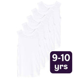 M&S Collection Unisex Cotton Vests White 9-10 Y