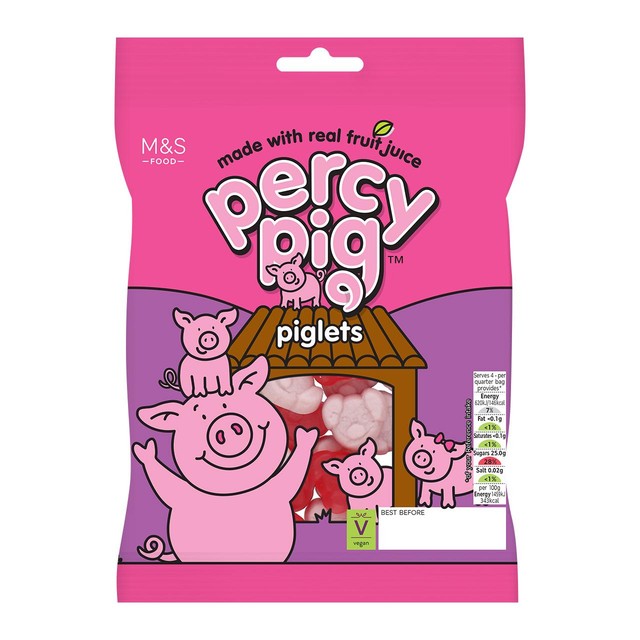 M&S Percy Pig Piglet fruit gums 170g, imported from the UK