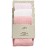 M&S girls tights 0-6 months light pink 3 pack, imported from the UK