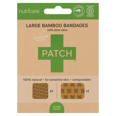 M&S Patch Bamboo Sensitive Plasters Aloe Vera Large 10 Pack- Buy online at McGrocer