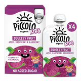 M&S Piccolo Kids Squeezy Fruit Apple, Raspberry & Blueberry Multipack 4 x 90g- Buy online at McGrocer