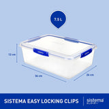 Sistema Klip It Plus rectangle food storage container 7.5L (British brand)