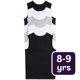M&S Black Cotton Vests 8-9 Years