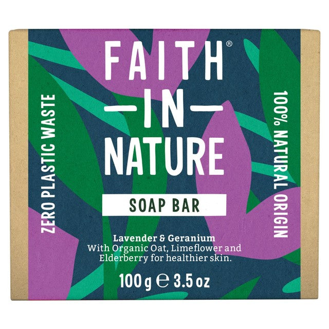 Faith In Nature soap Lavender & Geranium, imported from the UK