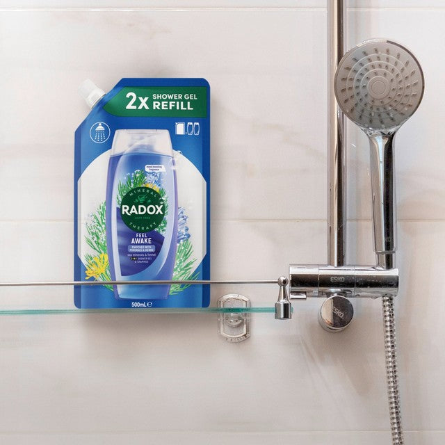 Radox Feel Awake Shower Gel & Shampoo Refill 500ml, imported from the UK