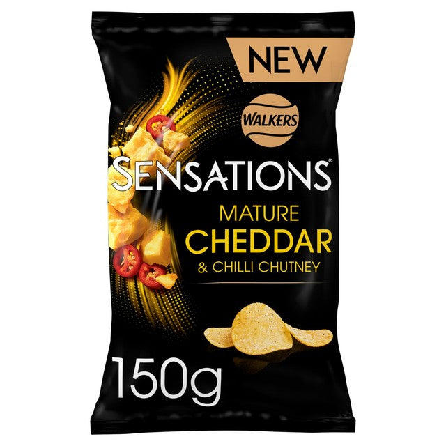 Walkers Sensations Mature Cheddar Cheese & Chilli crisps 150g (British brand)
