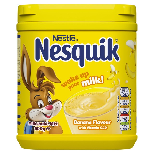 Nesquik Banana Milkshake Powder 500g, imported from the UK