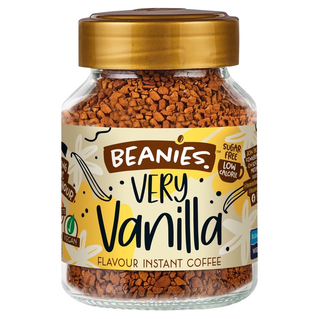Beanies Very Vanilla flavour instant coffee 50g - British product