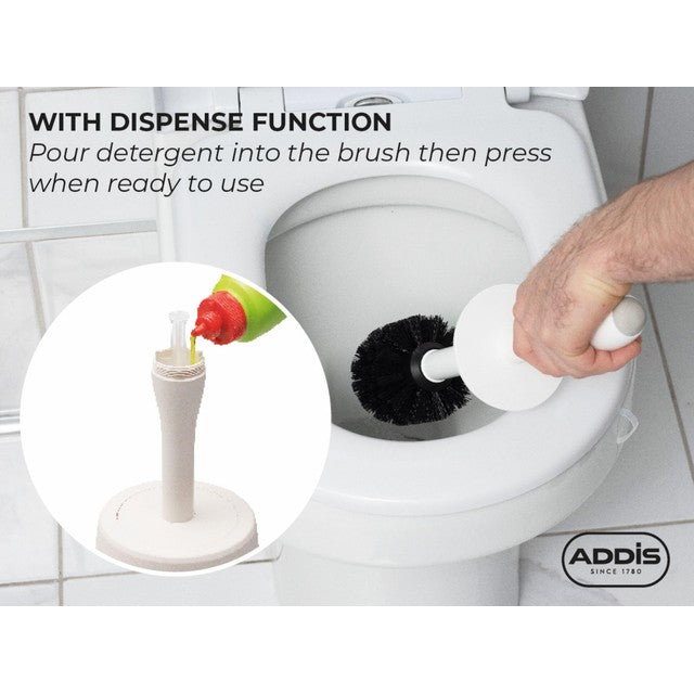 Addis white toilet brush set, 42.5cm height - British product