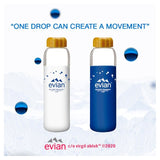 Evian glass water bottle Designer Blue 500ml - British product