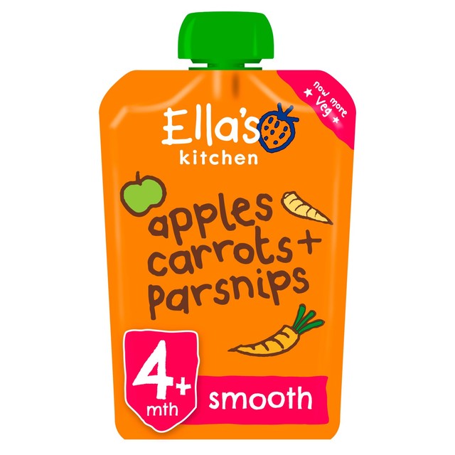 Ella's Kitchen apples, carrots and parsnips baby food pouch 120g - British product