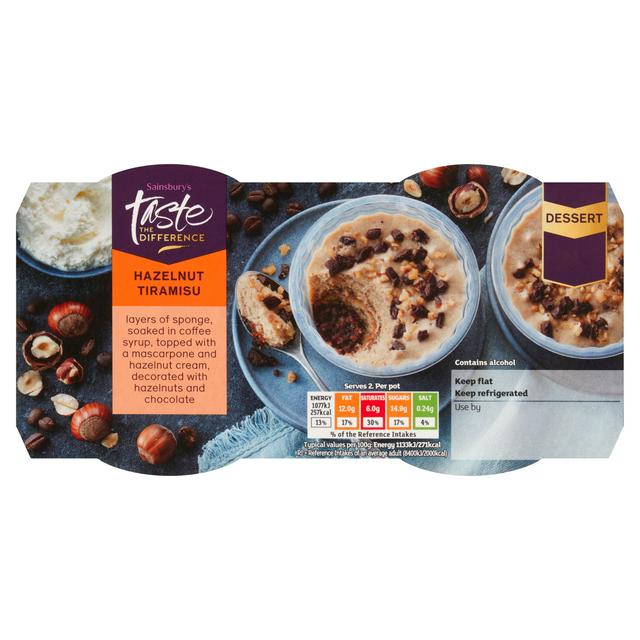 Hazelnut Coffee Sponge Dessert with Mascarpone Cream 2 x 95g