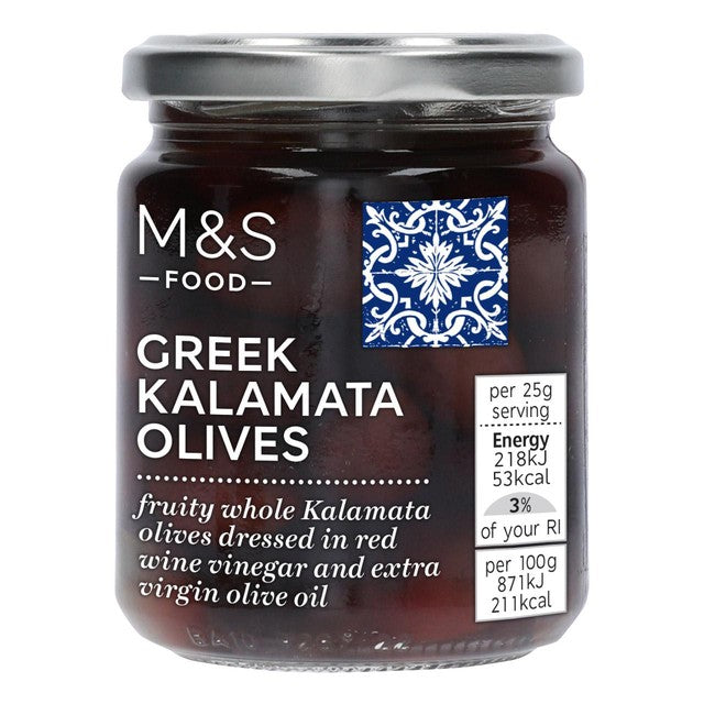 M&S Whole Kalamata olives 240g, imported from the UK