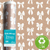 M&S Deva Designs Craft Bow Gift Wrap Sheets - 3 Sheets- Buy online at McGrocer