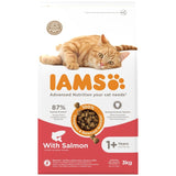 IAMS Adult Dry Cat Food Salmon 3kg, UK version