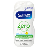 Sanex Zero% Kids Sensitive bubble bath and body wash 450ml (British brand)