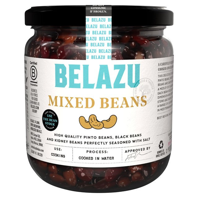 Belazu mixed beans in brine jar, UK version