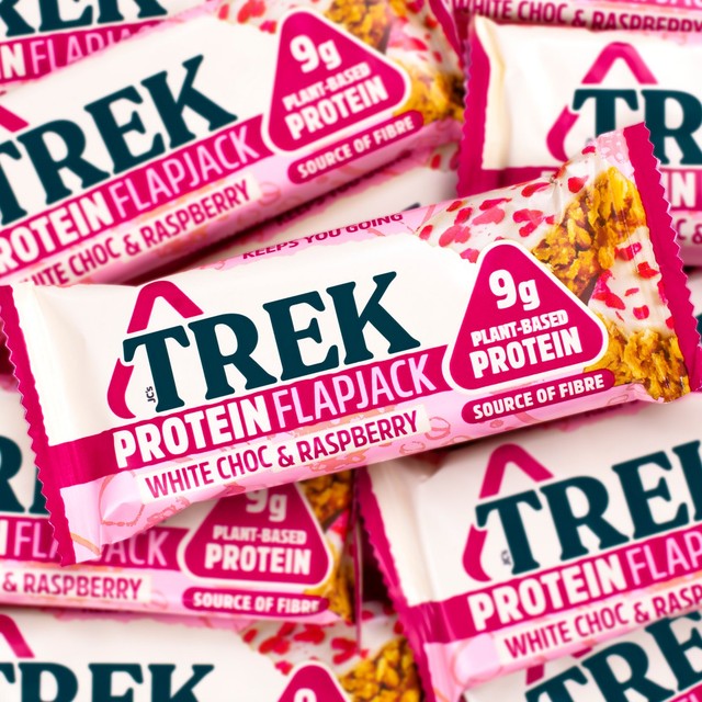 TREK White Chocolate Raspberry Protein Flapjacks 3 x 50g (British brand)