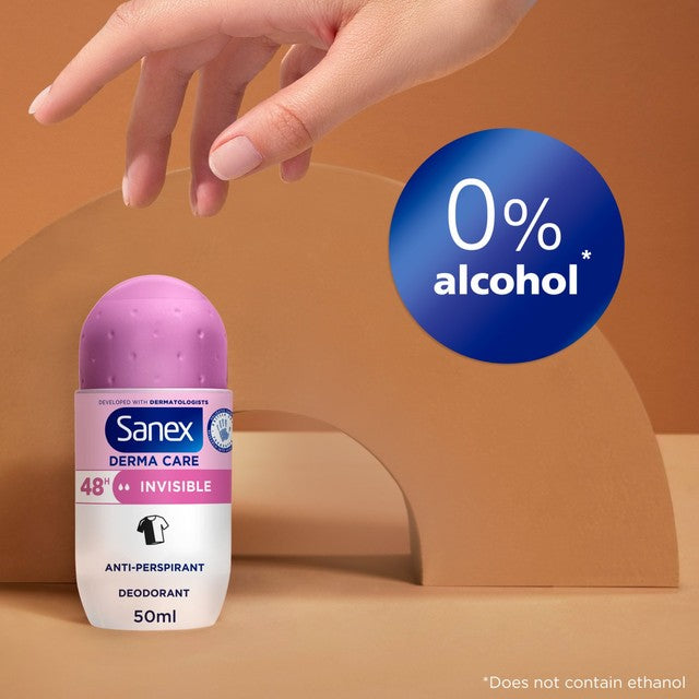Sanex Derma Care Invisible 48-Hour Antiperspirant Roll-On Deodorant 50ml (British brand)