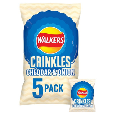 M&S Walkers Crinkles Cheddar Cheese & Onion Potato Crisps 5x23g- Buy online at McGrocer