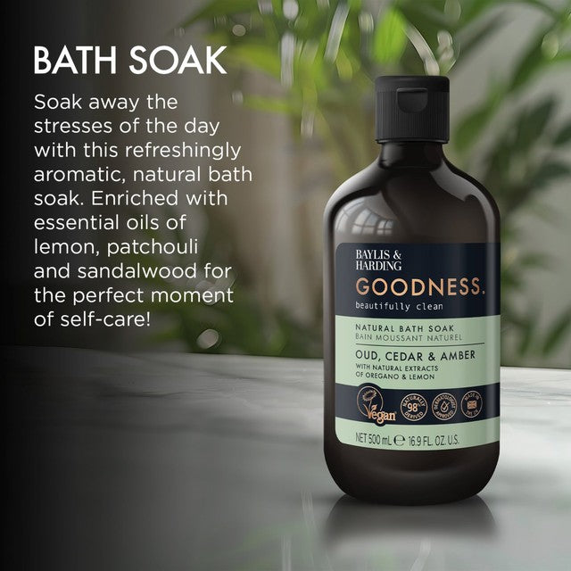 Baylis & Harding Oud Cedar Amber bath soak 500ml (British brand)