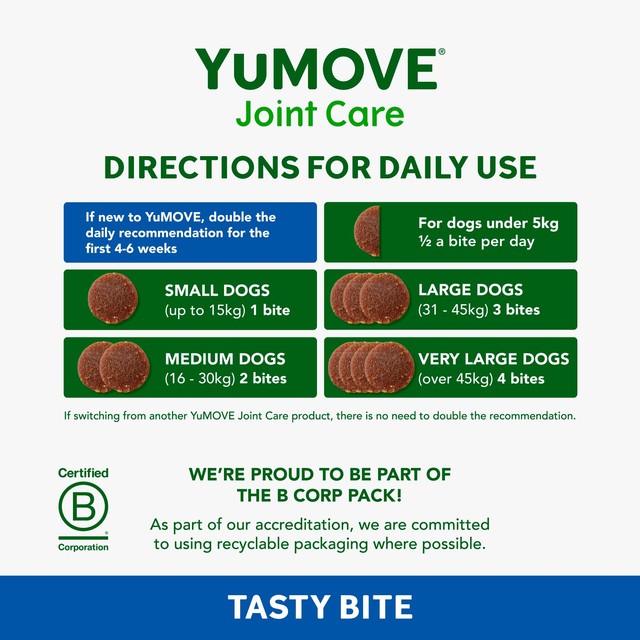YuMOVE joint support daily bites for senior dogs, UK version
