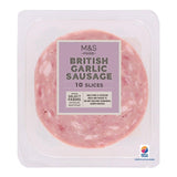M&S M&S British Garlic Sausage Sliced Pork Sausage 10 Slices- Buy online at McGrocer
