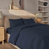 M&S pure brushed cotton bedding set king midnight navy, imported from the UK
